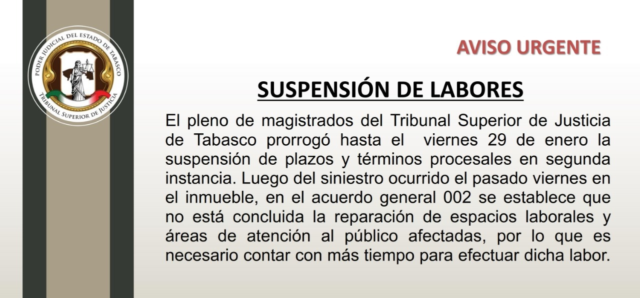 por limpieza, suspenden labores